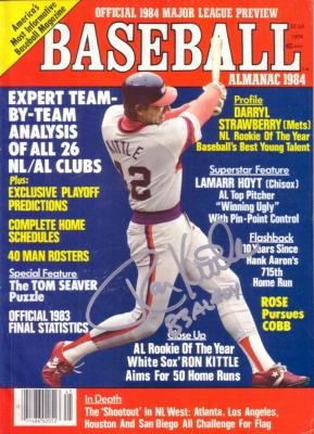 Ron Kittle autographed Chicago White Sox Baseball Almanac magazine inscribed 83 AL ROY
