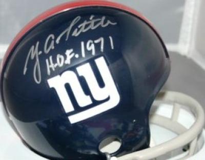 Y.A. Tittle autographed New York Giants throwback mini helmet