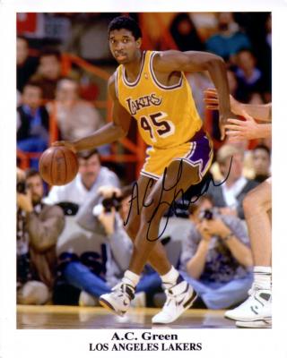 A.C. Green autographed Los Angeles Lakers 8x10 photo