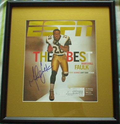Marshall Faulk autographed St. Louis Rams ESPN Magazine cover framed