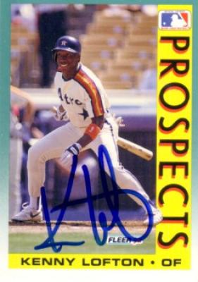 Kenny Lofton autographed Houston Astros 1992 Fleer card