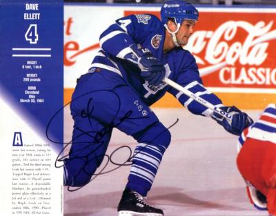 Dave Ellett autographed Toronto Maple Leafs 1994 calendar photo