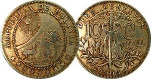 Coins; Bolivia 10 Centavos 1893 to 1936