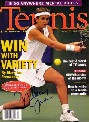 Mary Joe Fernandez autographed 1996 Tennis magazine cover