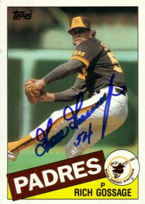 Goose Gossage autographed San Diego Padres 1985 Topps 5x7 jumbo card