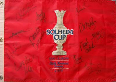 2009 U.S. Solheim Cup Team autographed embroidered flag (Paula Creamer Natalie Gulbis Michelle Wie)