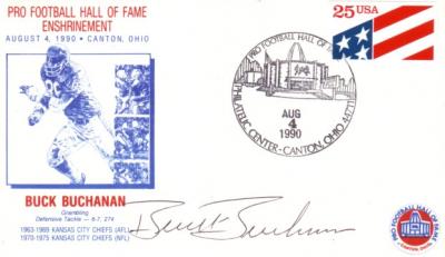 Buck Buchanan autographed 1990 Hall of Fame Induction cachet