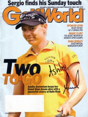 Annika Sorenstam autographed 2005 Golf World magazine (to Ashley)