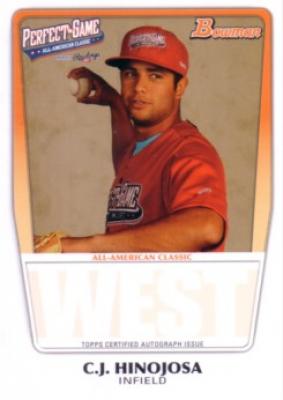C.J. Hinojosa 2011 Perfect Game Topps Bowman Rookie Card (AFLAC)