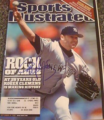 Roger Clemens autographed New York Yankees 2001 Sports Illustrated