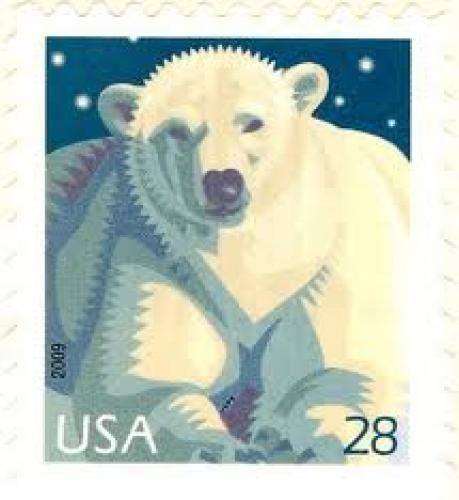 Stamps; USA polar bear stamp from 2009 for 28 cents