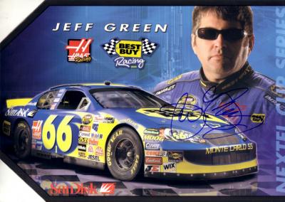 Jeff Green (NASCAR) autographed 8x12 Best Buy Racing promo photo