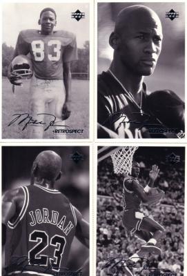 Michael Jordan 1998 Upper Deck Retrospect 4x6 postcard set (4)