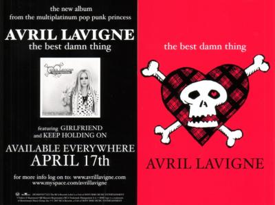 Avril Lavigne The Best Damn Thing 4x6 promo card