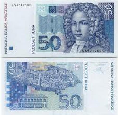 Banknotes; Croatia 50 Dinara 1991 front image