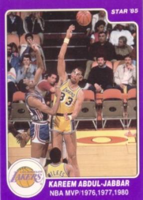 Kareem Abdul-Jabbar Lakers 1985 Star card #8