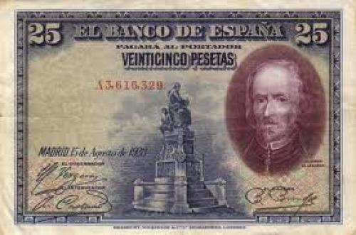 Banknotes, Spain  25 Pesetas