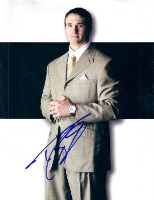 Drew Brees autographed magazine photo