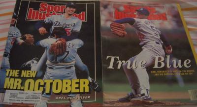 Orel Hershiser 1988 & 1991 Los Angeles Dodgers Sports Illustrated issues
