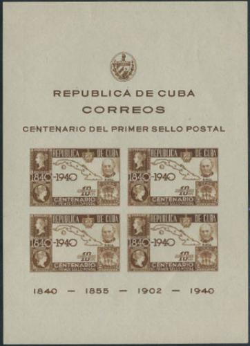 Stamp centenary s/s; Year: 1940