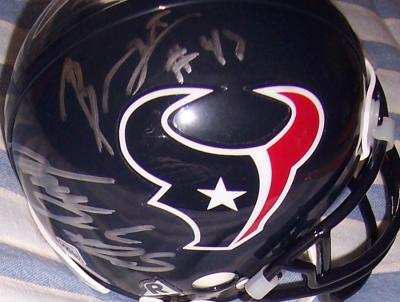 Ben Tate & Kareem Jackson autographed Houston Texans mini helmet