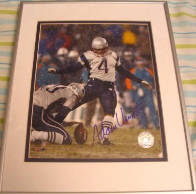 Adam Vinatieri autographed New England Patriots 8x10 photo matted & framed