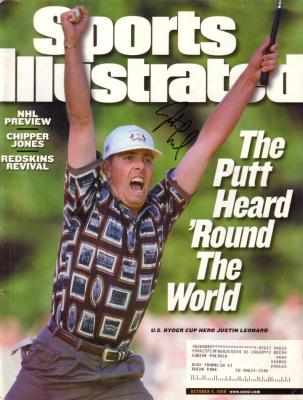 Justin Leonard autographed 1999 Ryder Cup victory Sports Illustrated