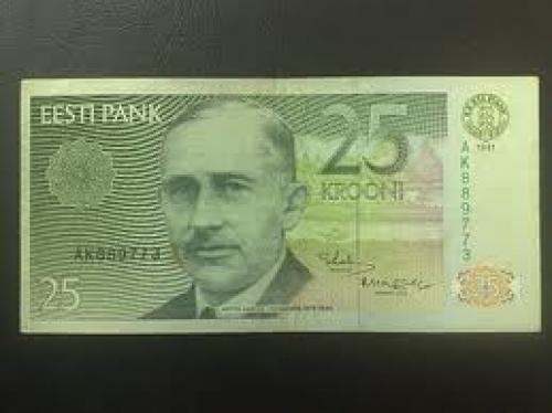 Banknotes; Estonia..25 krooni 1991