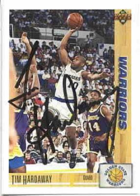Tim Hardaway autographed Golden State Warriors 1991-92 Upper Deck card