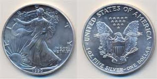 Coins; 1 dollar; Year: 1990 ;usa silver‑eagle