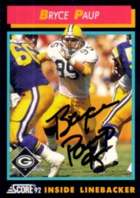 Bryce Paup autographed Green Bay Packers 1992 Score card