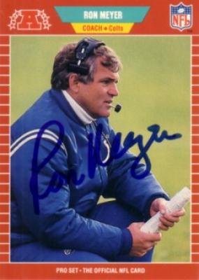 Ron Meyer autographed Indianapolis Colts 1989 Pro Set card