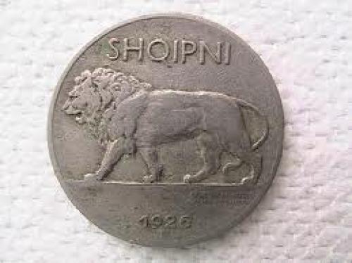 Coins; Albania coin quarter lek lion 1926
