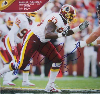 Phillip Daniels autographed Washington Redskins calendar page