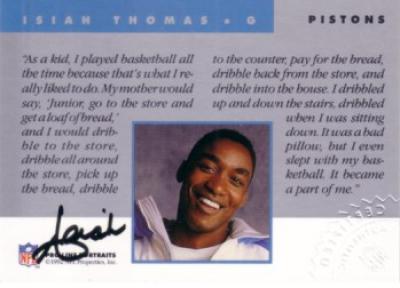 Isiah Thomas certified autograph Detroit Pistons 1992 Pro Line card