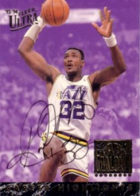 Karl Malone certified autograph Utah Jazz 1993-94 Fleer Ultra card