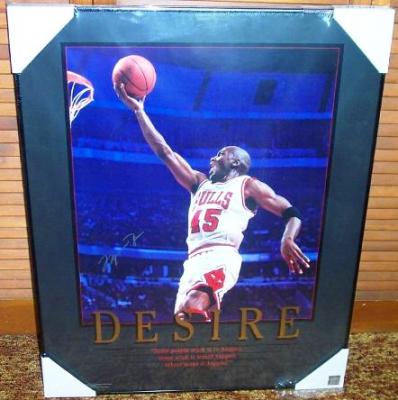 Michael Jordan autographed Desire UDA poster framed ltd edit 500