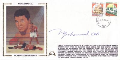 Muhammad Ali autographed 1990 Gateway cachet oversized envelope