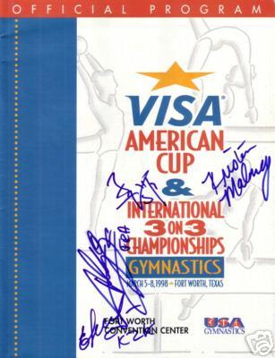 Kristen Maloney (2000 USA Olympic Gymnastics Team) autographed 1998 Visa American Cup program