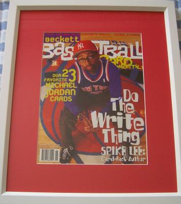 Spike Lee autographed Beckett Basketball cover matted & framed
