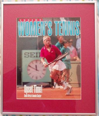 Amanda Coetzer autographed Women's Tennis magazine cover matted/framed