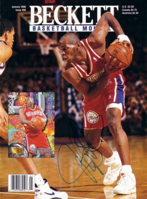 Jerry Stackhouse autographed Philadelphia 76ers 1996 Beckett Basketball cover