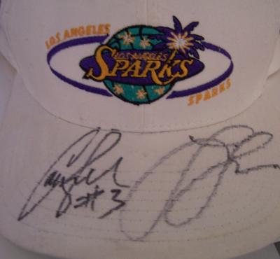 Lisa Leslie & Candace Parker autographed WNBA Los Angeles Sparks cap