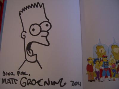 Matt Groening autographed & doodled Simpsons Ultimate Episode Guide coffee table book
