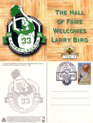 Larry Bird 1998 Hall of Fame commemorative UDA postcard ltd edit 1998