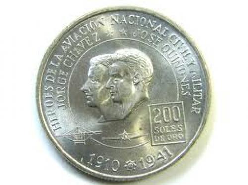 Coins; 200 DE ORO PERU COIN 1975