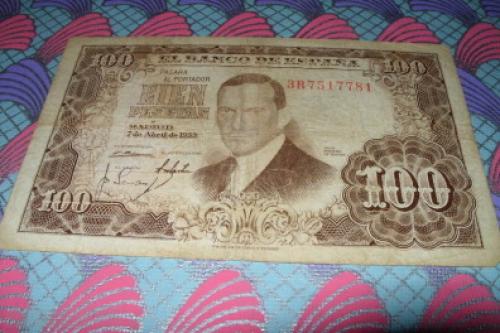 Spain -100 pesetas-1953