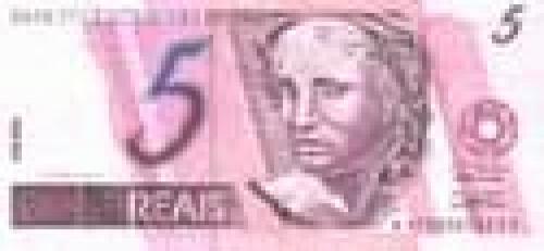 5 Reais; Issues of 1993-2002 (portrait watermark)