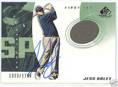 Jess Daley certified autograph worn shirt 2002 SP Golf card