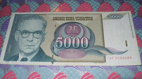 Yugoslavia 3X 5000 DINARA 1985/1992/1994 3 pcs banknotes